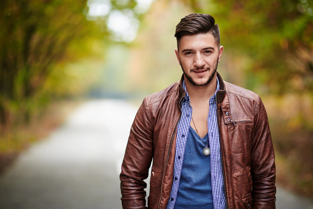 Braune Lederjacke