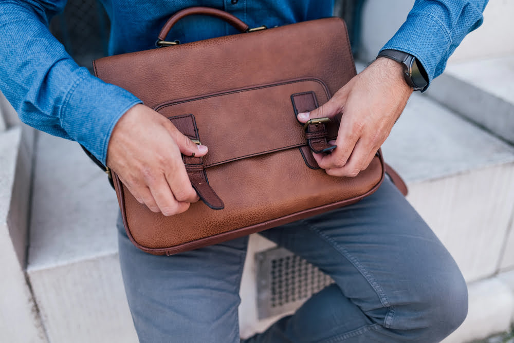 Leder-Laptoptasche für Herren
