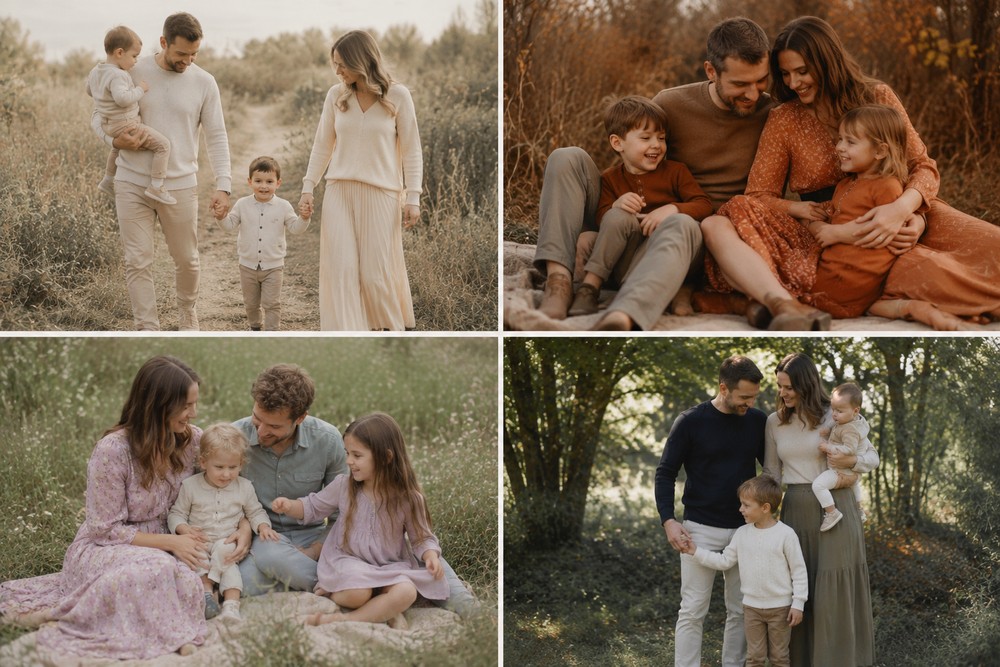 Passende Farben fürs Familien-Fotoshooting outfit