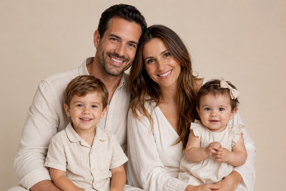 Fotoshooting-Outfit-Ideen für die Familie im Fotostudio