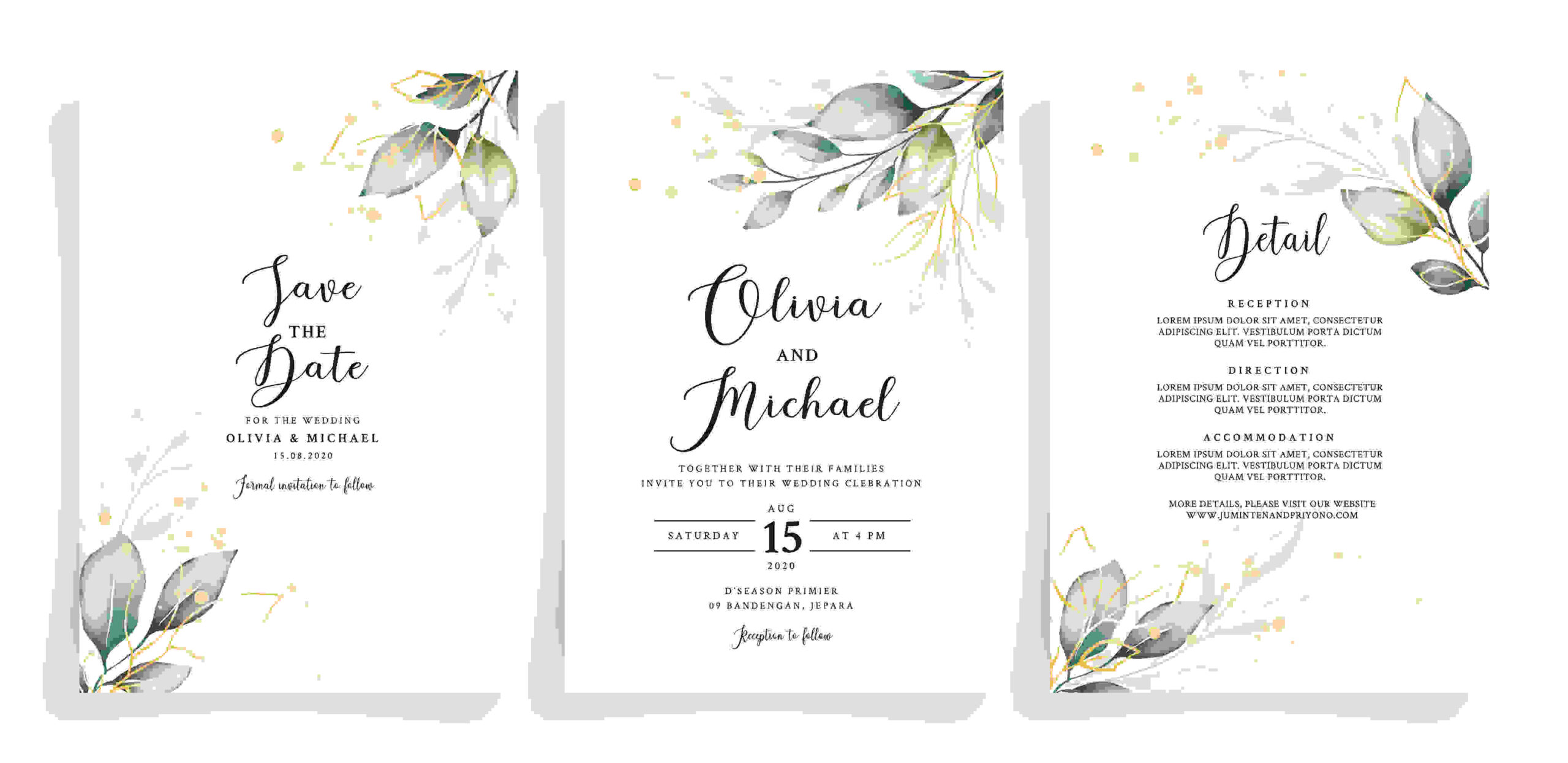 Feines Detail: Selbst gestaltete Hochzeitseinladungen